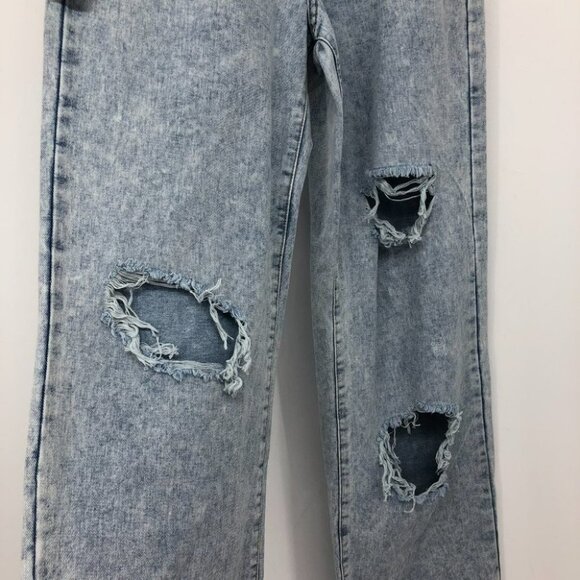 Refuge Denim wide leg high rise distressed  light wash Jeans NWT size 3 - Picture 11 of 16